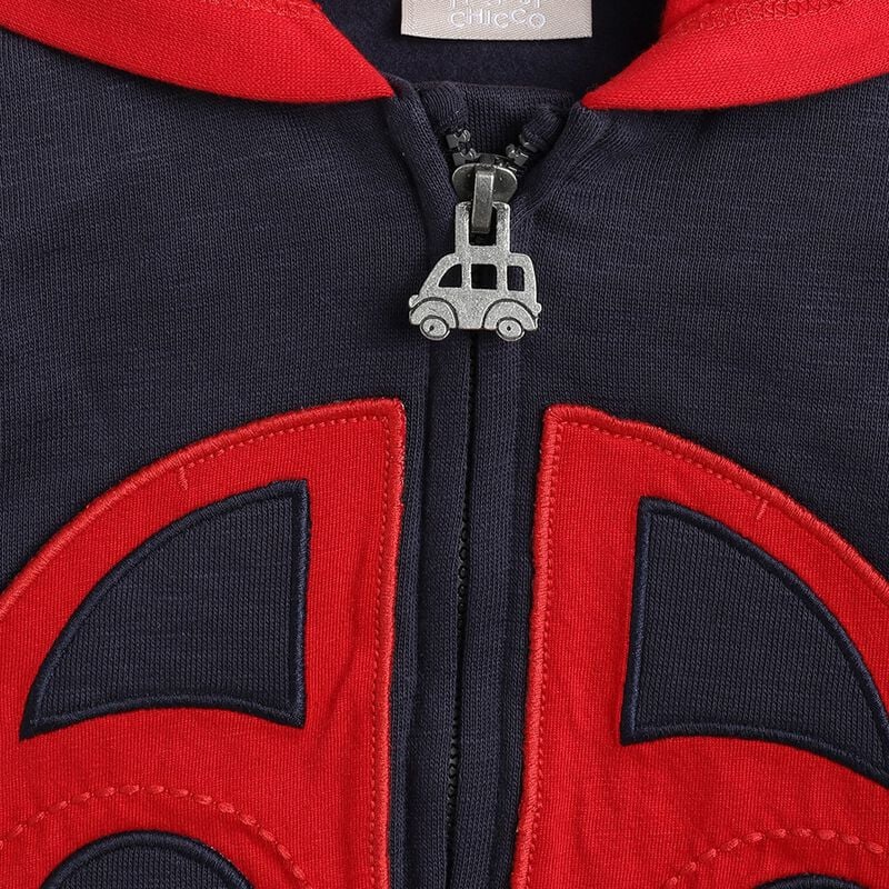 Boys Medium Light Blue Fleece Cardigan with Hood image number 2